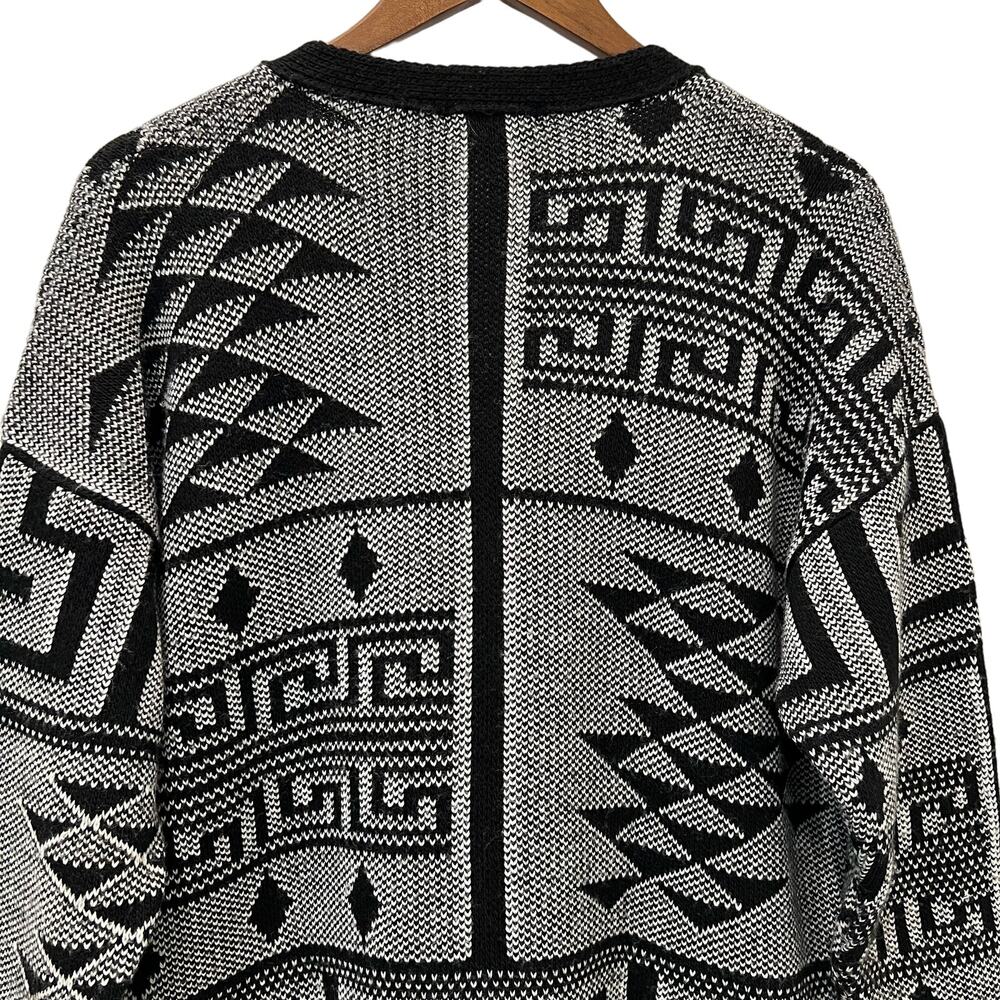 Silence + Noise Zip Front Cardigan Sweater Black White Size XS - Picture 6 of 11